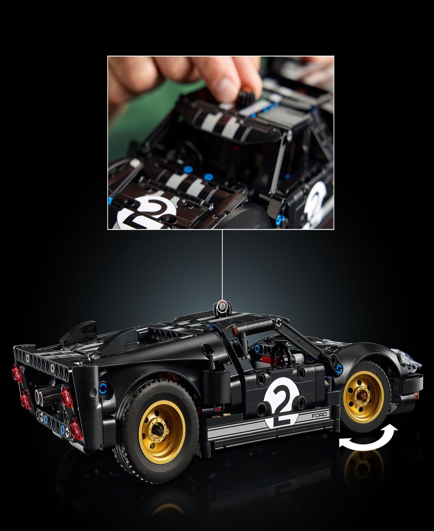 Детский конструктор LEGO® Technic 1966 Ford GT40 Mkii Race Car Building Set 42223, 793 Pieces — фото 5