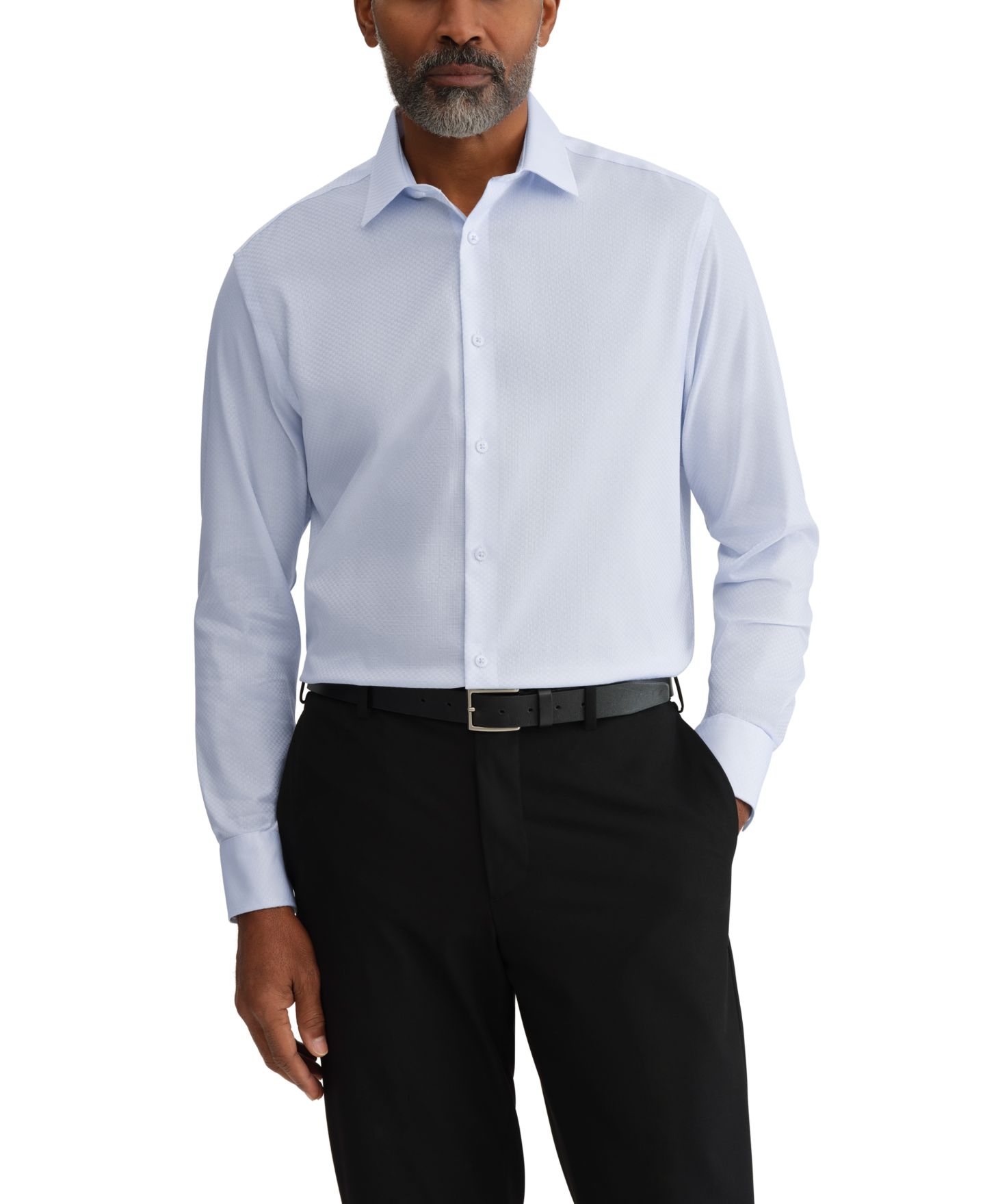 Мужская рубашка Calvin Klein Refined Cotton Stretch Shirt, Regular Fit, цвет: Синий — фото 1