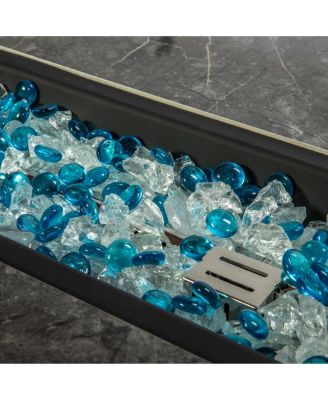 Outdoor Rectangle Fire Pit Table with Propane Tank Cover