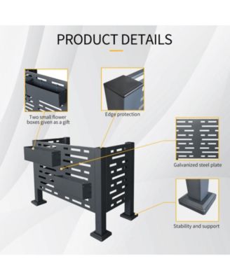 LUCKY ONE 3ftx2ft Air Conditioner Fence Metal Privacy Fence Cover with 3- Fence Panels