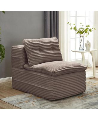 Multi-Functional Corduroy Sectional Sofa Bed with Chaise Lounge, 80" King Size