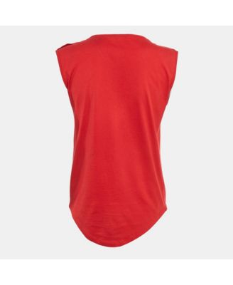 Women's Red Cotton Sleeveless Top