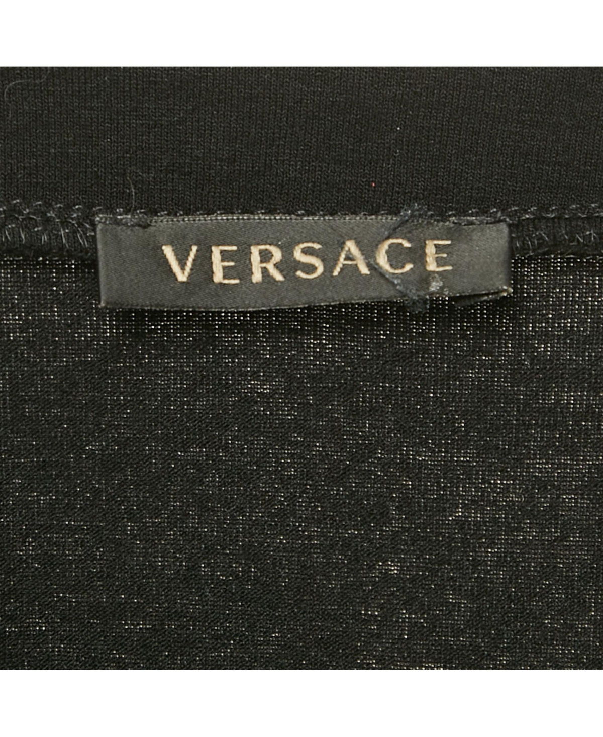 Pre-Owned Versace Women's Black Medusa Rhinestone Jersey T-Shirt