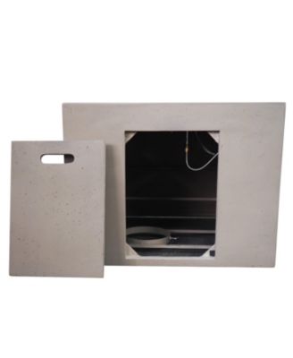 AIDAN 31 Inch Square Fire Pit 40000 BTU Lightweight Concrete for Outdoor Patio Backyard