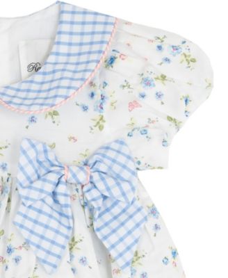 Baby Girls' Scallop Flower Embroidered Short-Sleeve Dress and Panty, 2-Piece Set