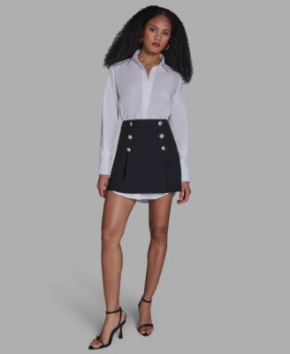 Women's Collared Neck Layered Mini Dress