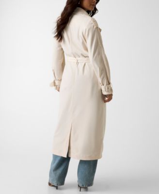 Women's Melania Fluid Collared Long Trench Coat