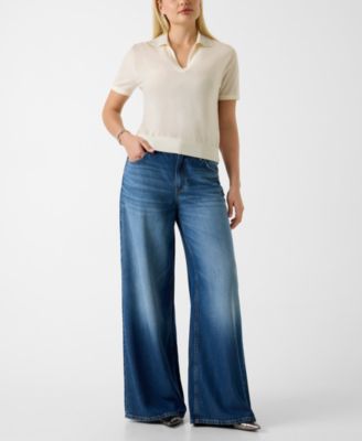 Women's Short-Sleeves Rhinestones Polo Stormi Sweater