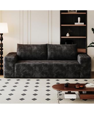 71" 3-Seater Corduroy Sofa, Deep Seat Loveseat, No Assembly