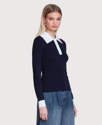Women's Spread Collar Polo Sweater