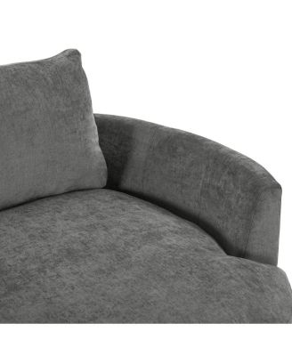 105" Chenille 3-Piece Sectional Sofa w/ Curved Chaise & 3 Pillows