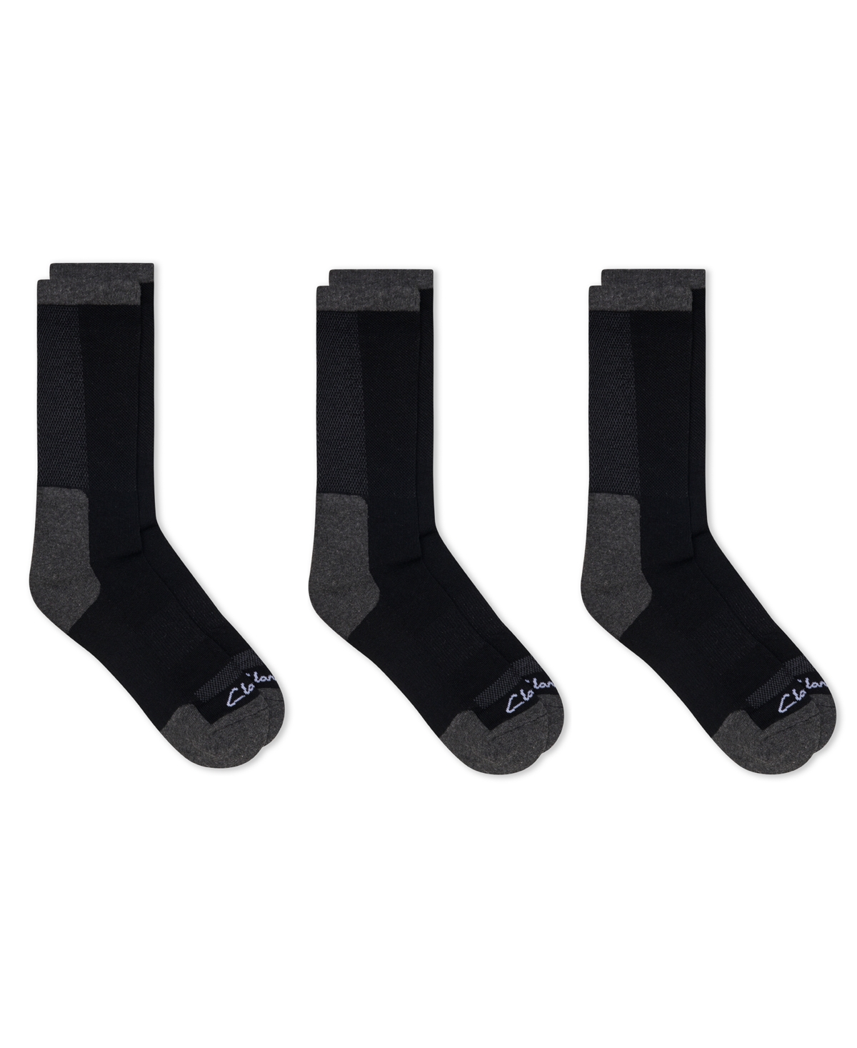 Clarks Men's Half Cushion Crew Socks, 3-Pack