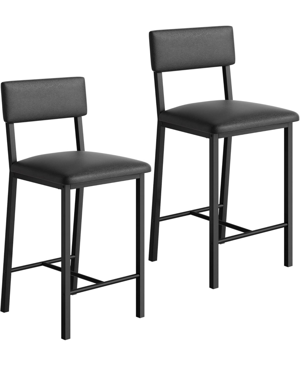 gaomon Bar Stools Set of 2, 25" Counter Height Pu Leather Barstools with Backrest & Footrest