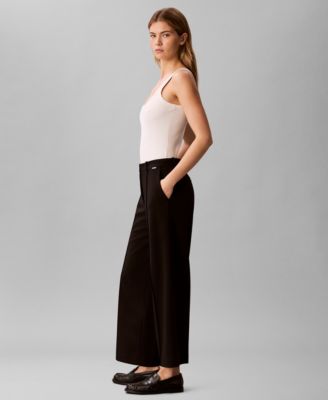 Women's High Rise Cropped Wide Leg Pants