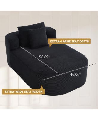 67.5" Indoor Corduroy Oversized Sleeper Sofa with Deep Seat Lounge