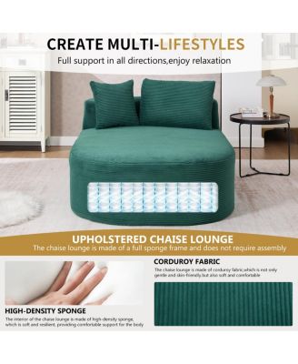 67.5" Chaise Lounge Indoor Corduroy Oversized Sleeper Sofa