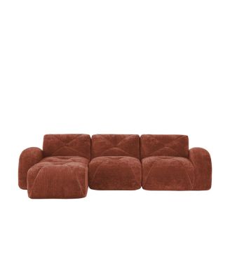 L-Shaped Velvet Sofa, Tufted, Ergonomic, High-Density Sponge, No Assembly
