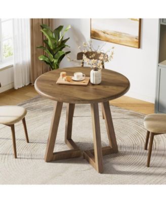 Small Round Dining Table for 2-4 People, 31.5-Inch Kitchen Table for Dining Room, Living Room