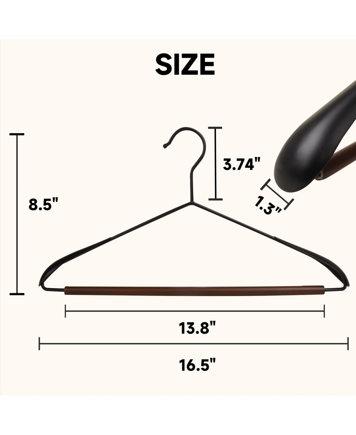 BP4U Asus 24-Pack Heavy Duty Metal Wide Shoulder Suit Hangers with Pants Bar