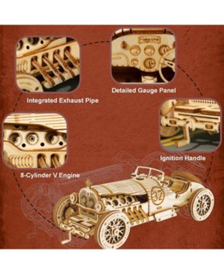 Model Car Kits - Wooden 3D Puzzles - Model Cars to Build for Adults 1:16 Scale Model Grand Prix Car Teens and Adults-Toy Gifts