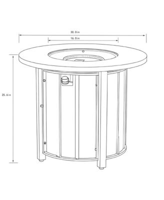 30 Inch Propane Gas Fire Pit Table 50000 BTU Round Steel with Wood Grain Ceramic Tabletop Black for Outdoor Patio Garden