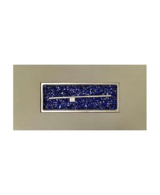 48 Inch Iron Fire Pit Table with Wood Grain Stainless Steel Burner Waterproof Cover Easy Control Propane Fire Table