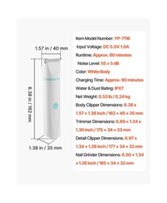 Pro Low-Noise Grooming Kit: 4-in-1 Cordless Clipper, Nail Grinder & 6 Combs for Dogs & Cats