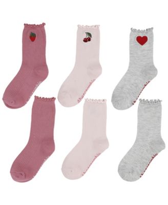 Girls' Half-Crew Lettuce Socks, 3-Pack