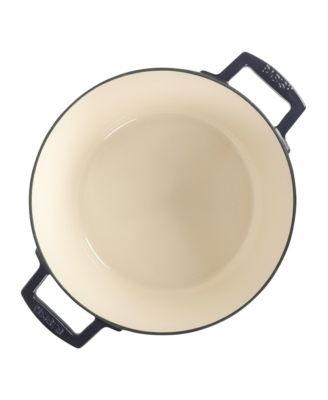 6 Qt Round Matte Enamel  Cast Iron Dutch Oven Pot With Lid - Blue