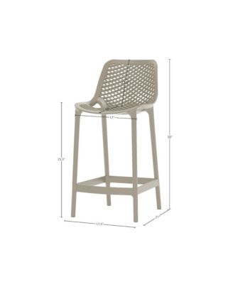 Mykonos Taupe Outdoor Patio Stool, Set of 4