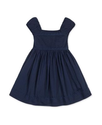 Little and Big Girls' Organic Puff Sleeve Pintuck Sateen Party Dress