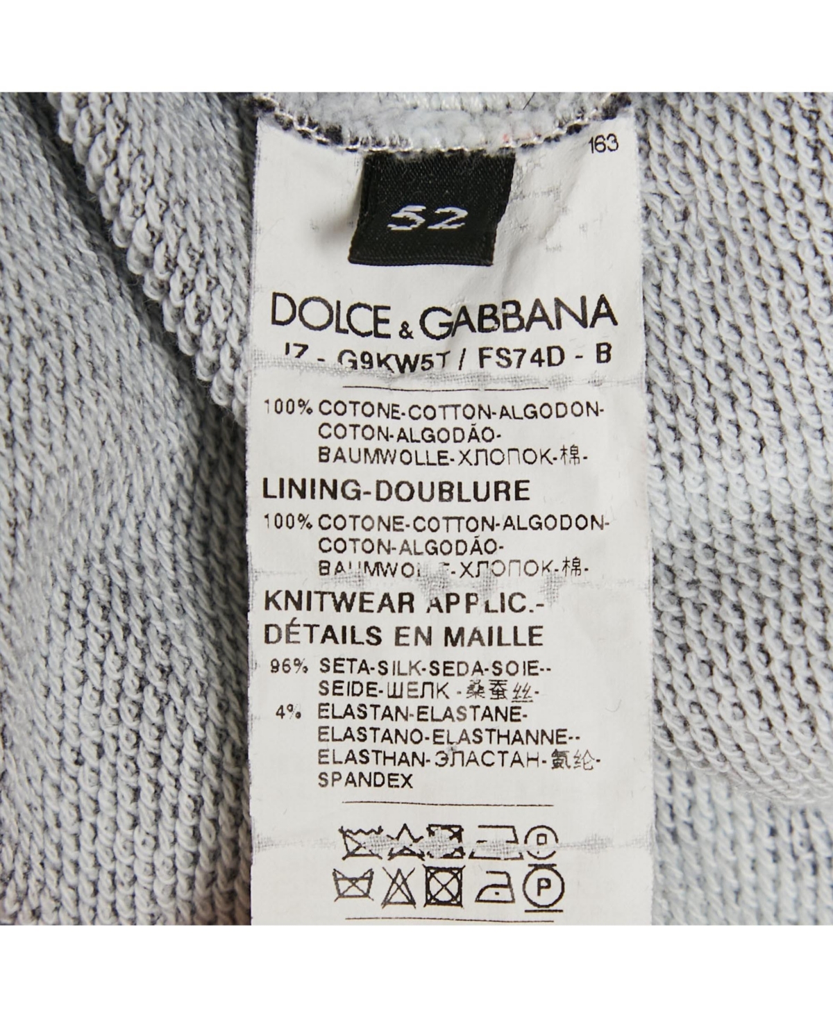 Pre-Owned Dolce & Gabbana Men's Black Crown Print Cotton Hoodie