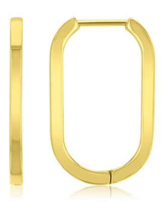 Waterproof Yellow 25mm Oval Hoop Earrings