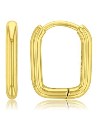 Waterproof Yellow 14mm Tube Huggie Earrings