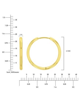 Waterproof Yellow 23mm Hoop Earrings