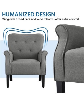 Upholstered Mid-century Modern Accent Chair, Yellow