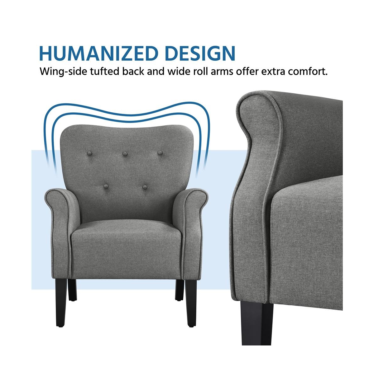 Yaheetech Modern Accent Chair Upholstered Single Sofa