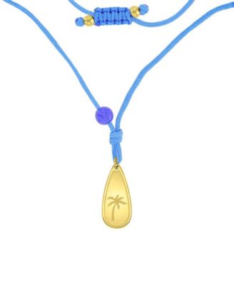 Waterproof Yellow Palm Tree Labradorite Adjustable Necklace