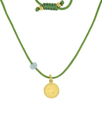 Roxy Waterproof Yellow Hibiscus Green Aventurine Adjustable Necklace - Yellow 60$