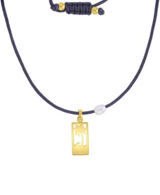 Waterproof Yellow Palm Tree Pearl Adjustable Necklace
