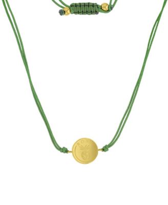 Roxy Waterproof Yellow Pineapple Beads Adjustable Necklace - Gold Green 60$