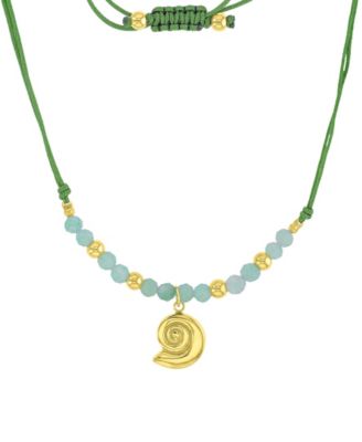 Roxy Waterproof Yellow Beads Green Aventurine Adjustable Necklace - Yellow 64$