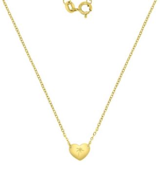 Roxy Waterproof Yellow Heart Palm Tree 16+1+1'' Necklace - Yellow
