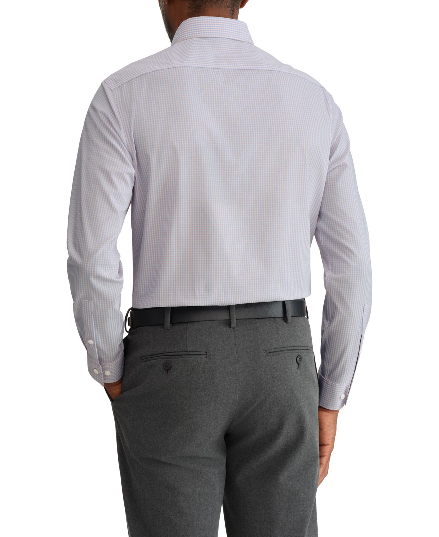 Мужская рубашка Michael Kors Ultra Wrinkle Free Stretch, Regular Fit Dress Shirt, цвет: Синий / Розовый — фото 2