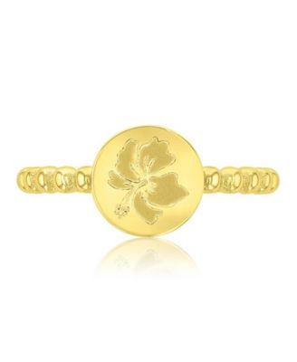 Waterproof Yellow Hibiscus Beads Ring