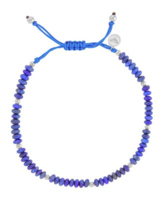 Waterproof Platinum Lapis Adjustable Bracelet