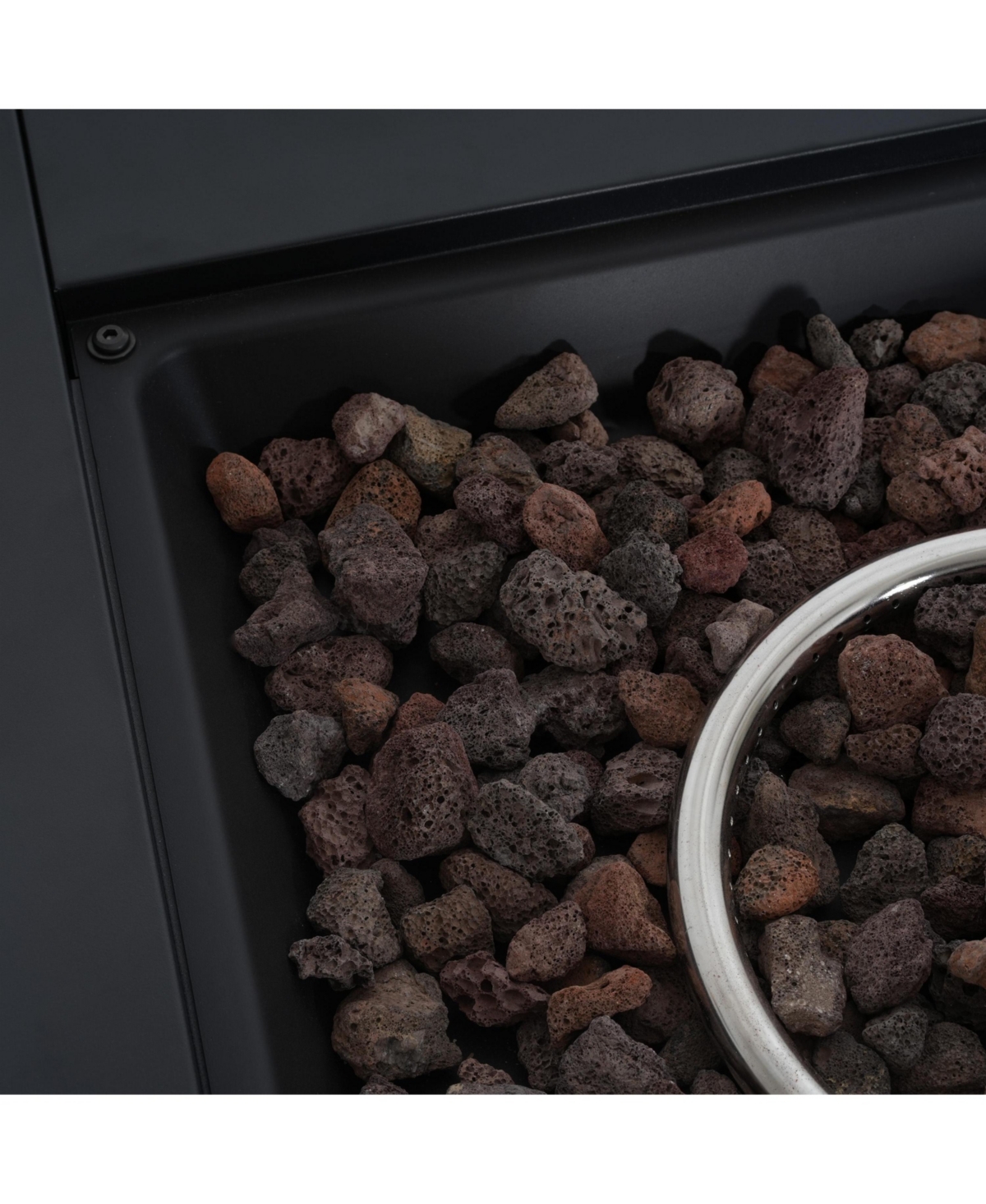 Flynama 30 Inch Square Steel Fire Pit Table Black 40000 Btu Galvanized Steel Construction