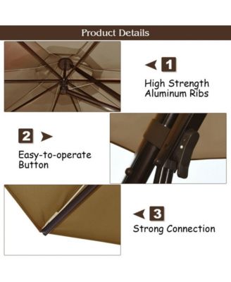 11 Feet Outdoor Cantilever Hanging Umbrella with Base and Wheels