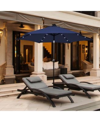 Outdoor Patio Umbrella with Bright Solar LED Lights