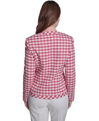 Women's Houndstooth Band Long-Sleeve Jacket